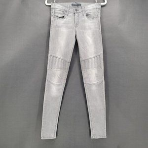 Flying Monkey Platinum Gray Distressed Denim Skinny Jeans Womens 26